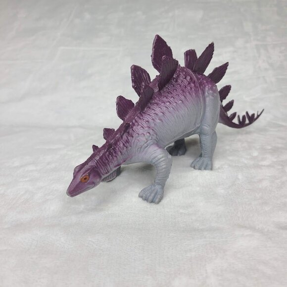 Vintage 1985 Imperial Stegosaurus Dinosaur Toy Figure Gray Purple 9.5" - Picture 3 of 12